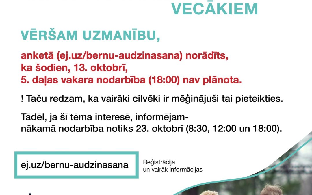 “Bezmaksas nodarbības tiešsaistē vecākiem”