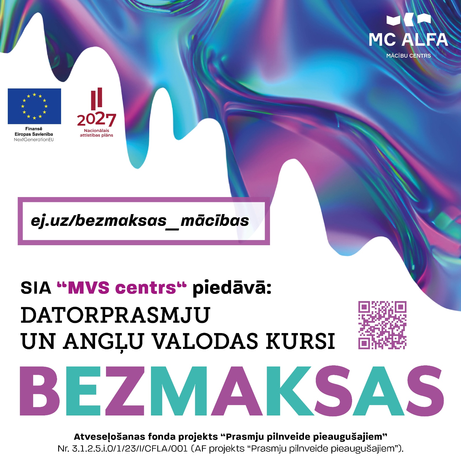 Piesakies BEZMAKSAS datorprasmju un angļu valodas apmācībām